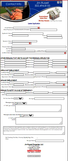 rental application form 1